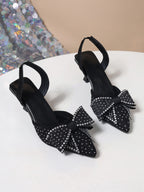 Escarpins Minuit en fête : nœud à strass et bride arrière, présentation 14