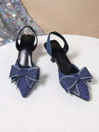 Escarpins Minuit en fête : nœud à strass et bride arrière, présentation 13