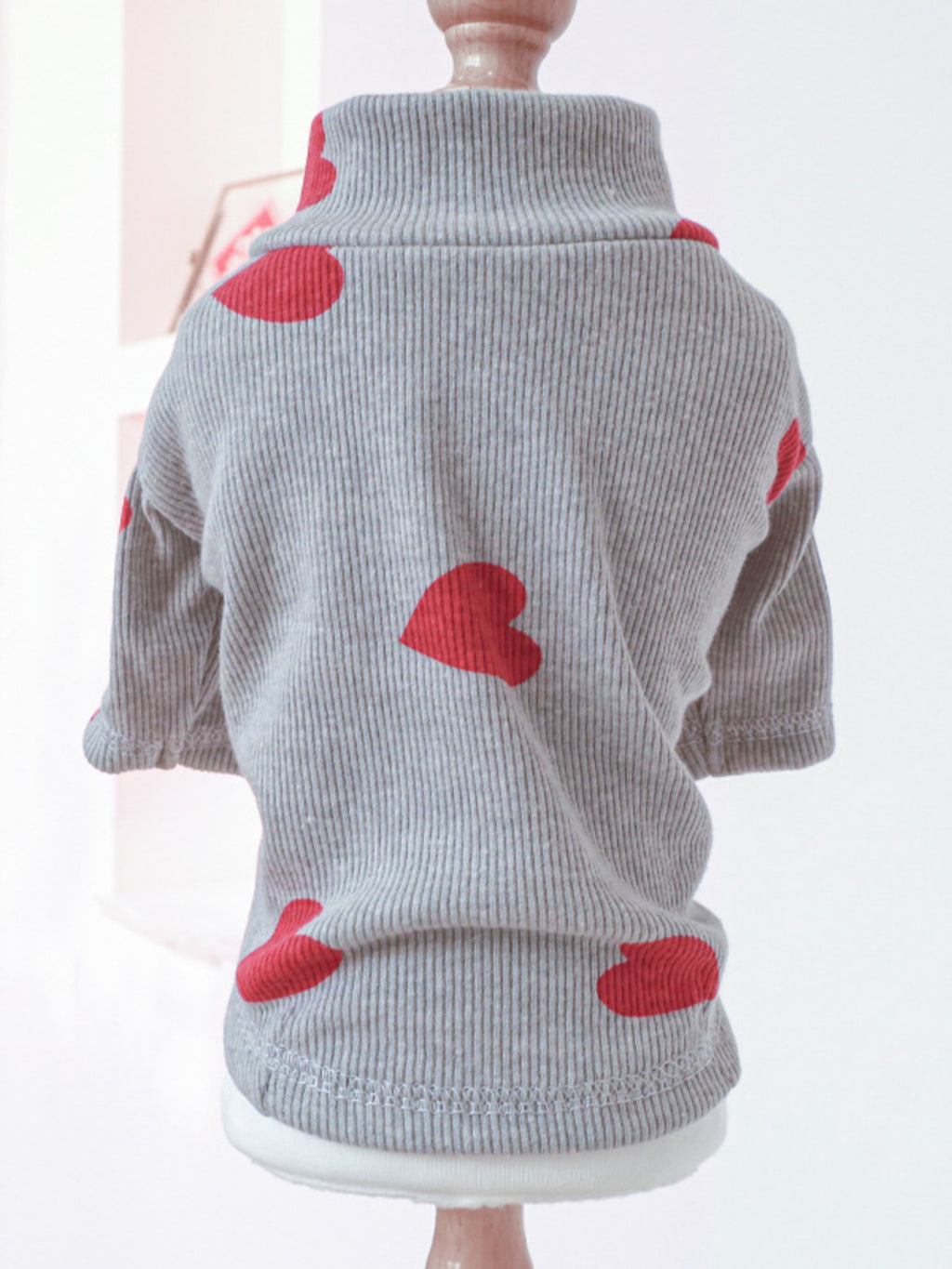 Pull Complice de cœur pour animaux : maille à cœurs, vue 3