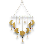 Suspension décorative — Phases de lune et perles de verre, 43 × 40 cm
