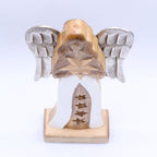 Ange Étoile douce — Bois de manguier et ailes patinées, 30 cm