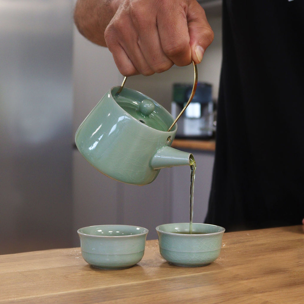 Service à thé Jade — Théière & deux tasses