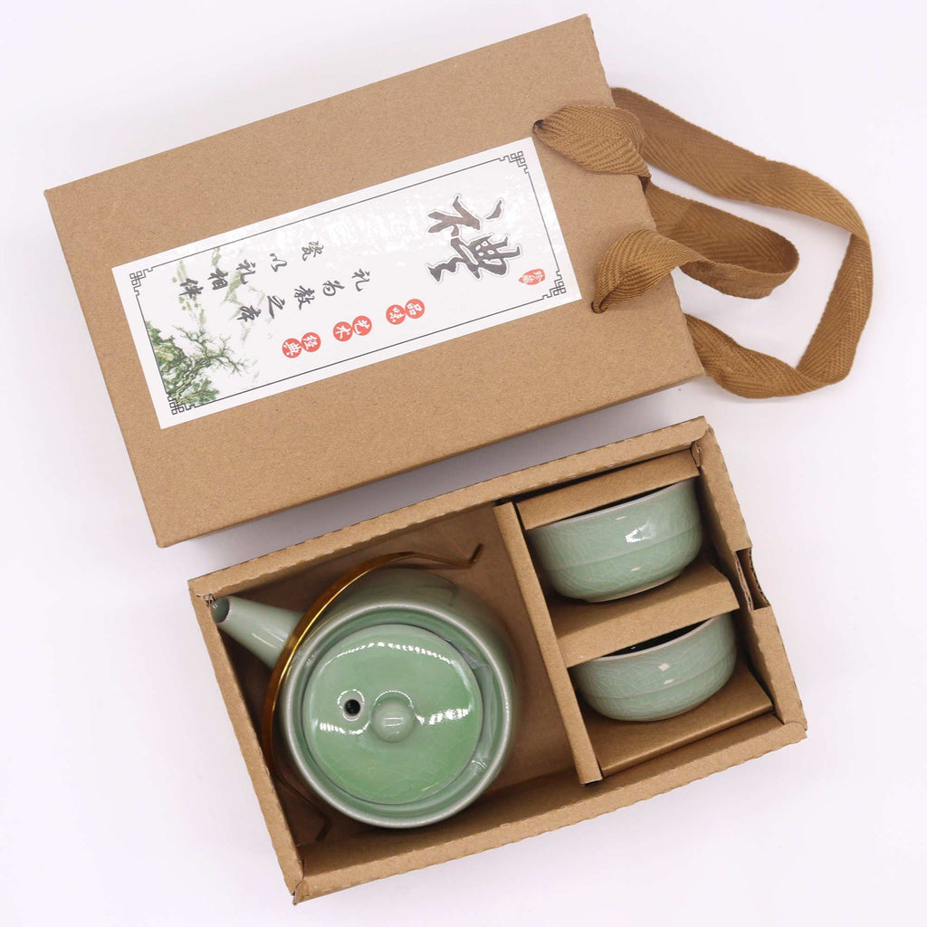 Service à thé Jade — Théière & deux tasses
