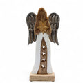 Ange Étoile douce — Bois de manguier et ailes patinées, 30 cm