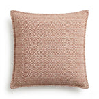 Housse de coussin en coton à petits motifs géométriques bordeaux