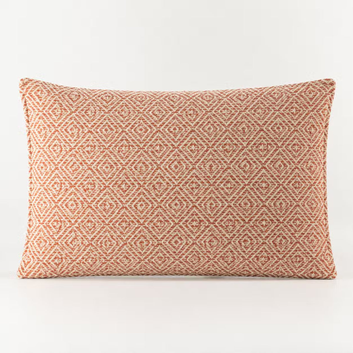 Housse de coussin tissée bordeaux et écru, 30 × 50 cm ; garniture non incluse