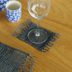 Sous-verres Trames de nuit en jonc de mer, coloris charbon